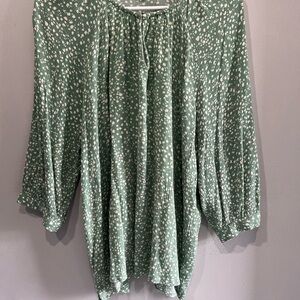 Maurices Sage Green Speckled Blouse